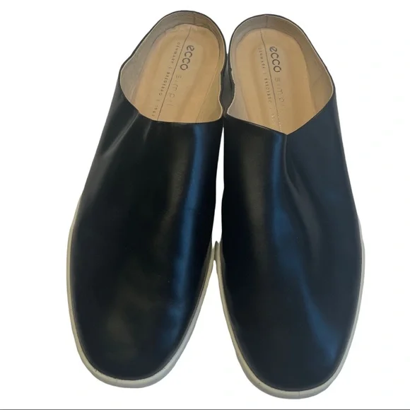 Sold on eBay ECCO Simpil Ballerina Black Leather Slip On Mules EU41 - Picture 6 of 11